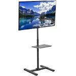 Vivo TV Display 13" to 50" Height Adjustable Floor Stand with Storage Shelf