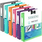 3 Ring Binders,1“ Slant D Ring Biner,One Touch Open D Ring,View Binders with Interior Pockets,Colorful,6 Pack