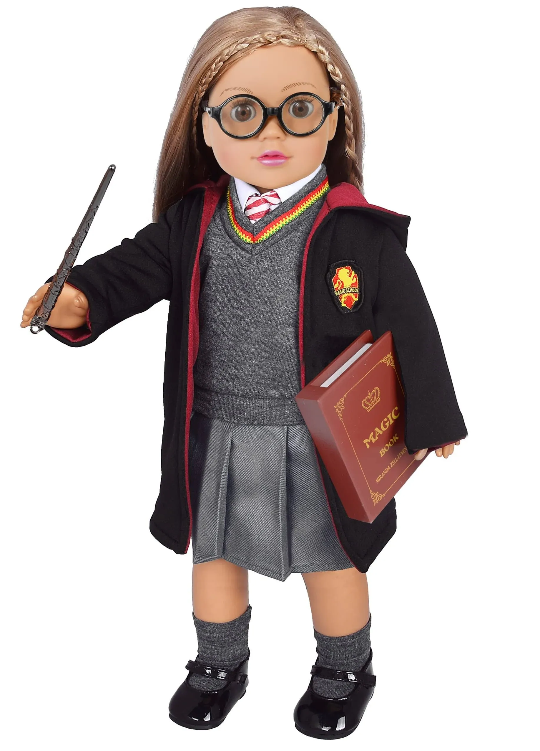 Ebuddy 10pc Set Magic School Uniform Inspired Doll Clothes Outfits for 18 inch ...