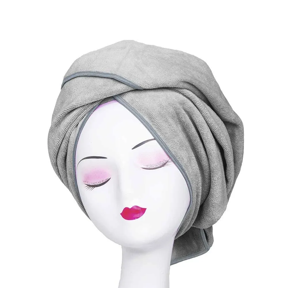 "Microfiber Towel for Curly Hair Large Anti Frizz Super Absorbent Hair Towel 23.6''x47'' Fast Hair Drying Towel Hair Wrap for Bath Spa Facial Makeup, Gray"