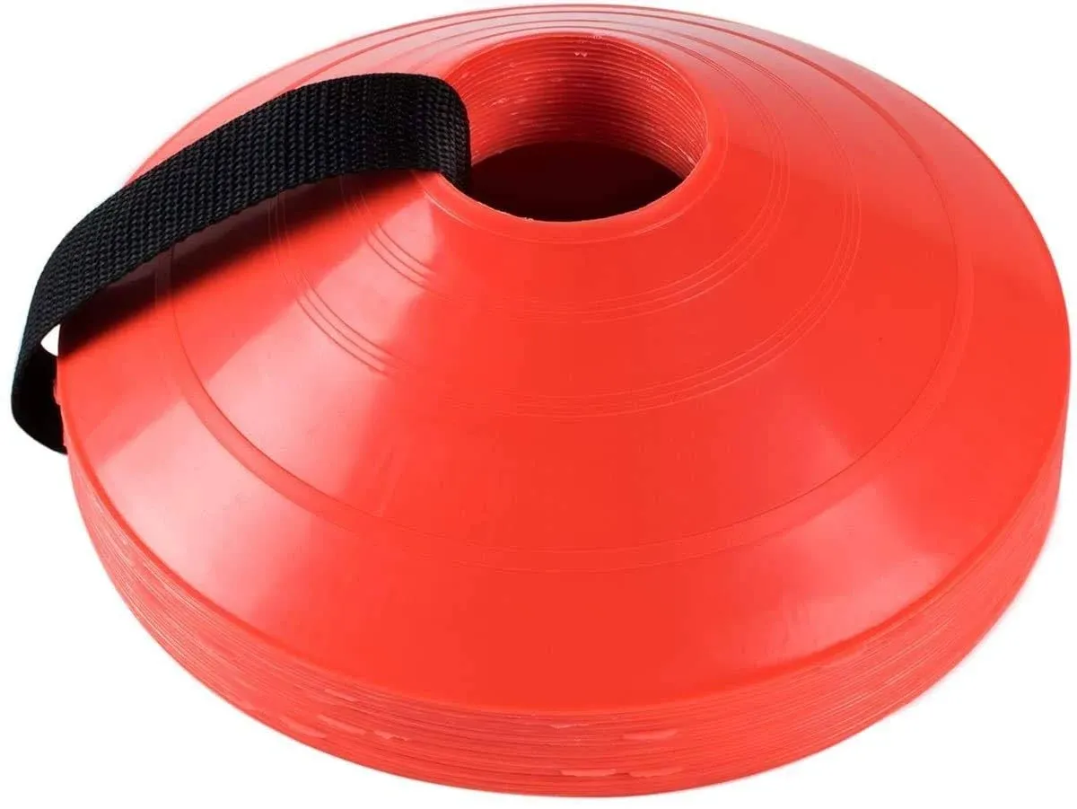 Bright Orange Round Cones Sports Equipment for Fitness Training (20 Pack)