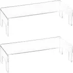 2 Pack Acrylic Risers Display Shelf, 5mm Thick Clear Acrylic Riser Display St...