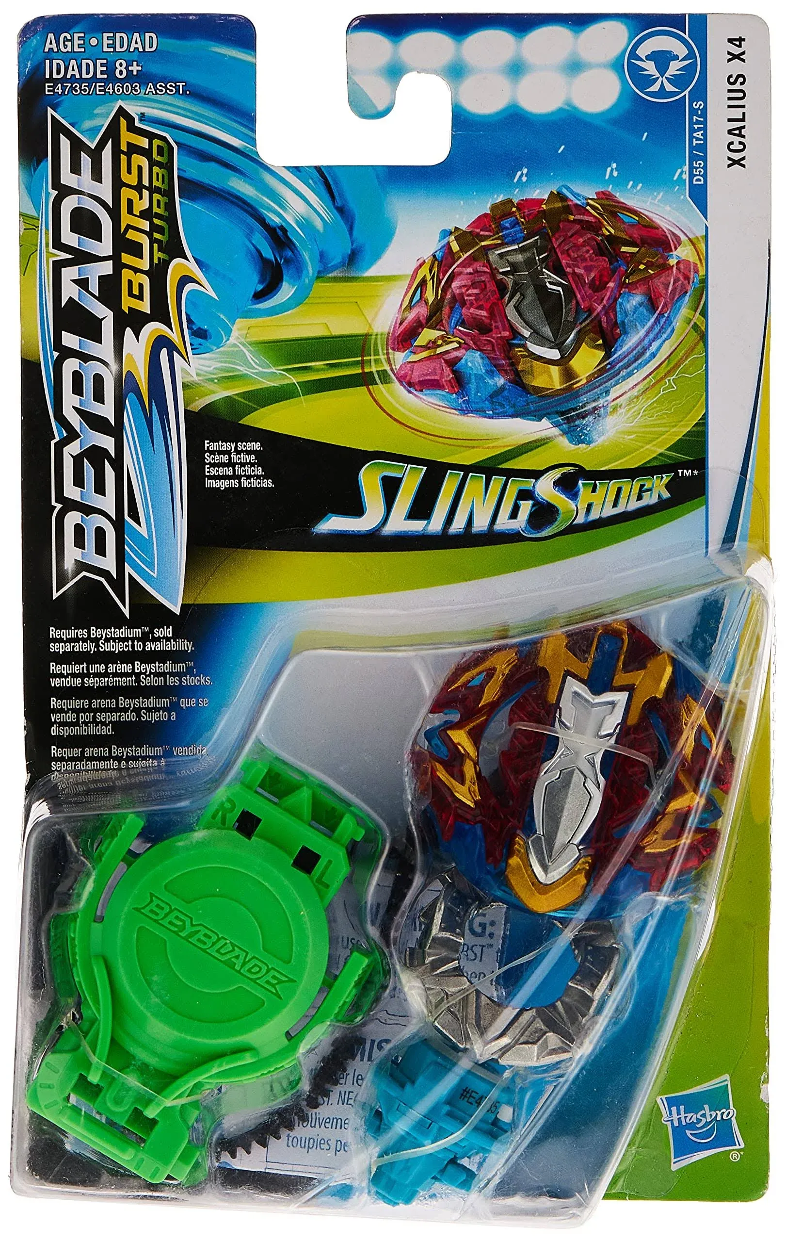 BEYBLADE Burst Turbo Slingshock Xcalius X4 Starter Pack -- Battling Top and Right/Left-Spin Launcher, Age 8+