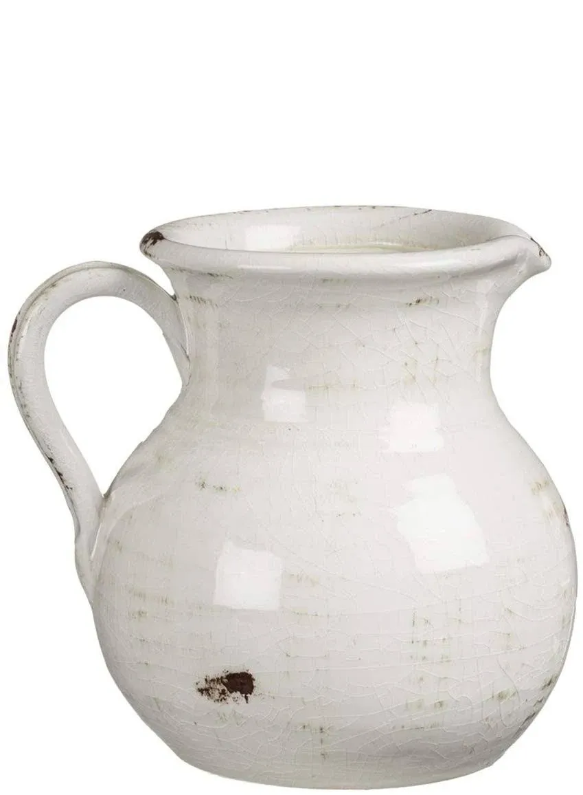 Sullivans Modern Farmhouse Decorative Ceramic Pitcher, 9 x 7 x 8 inches, Dist...