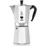 Bialetti - Moka Espress: Iconic Stovetop Espresso Maker, Makes Real Italian Coffee, Moka Pot 6 Cups (6 Oz), Aluminium, Silver