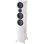 HECO Aurora 700 3-Way, Dual 6.5" Floorstanding Speaker in White Outfitted for Deeper Bass