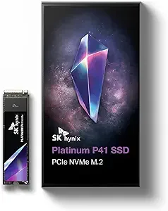 SK hynix Platinum P41 1TB PCIe NVMe Gen4 M.2 2280 Internal Gaming SSD, Up to 7,000MB/S, Compact M.2 SSD Form Factor SSD - Internal Solid State Drive with 176-Layer NAND Flash