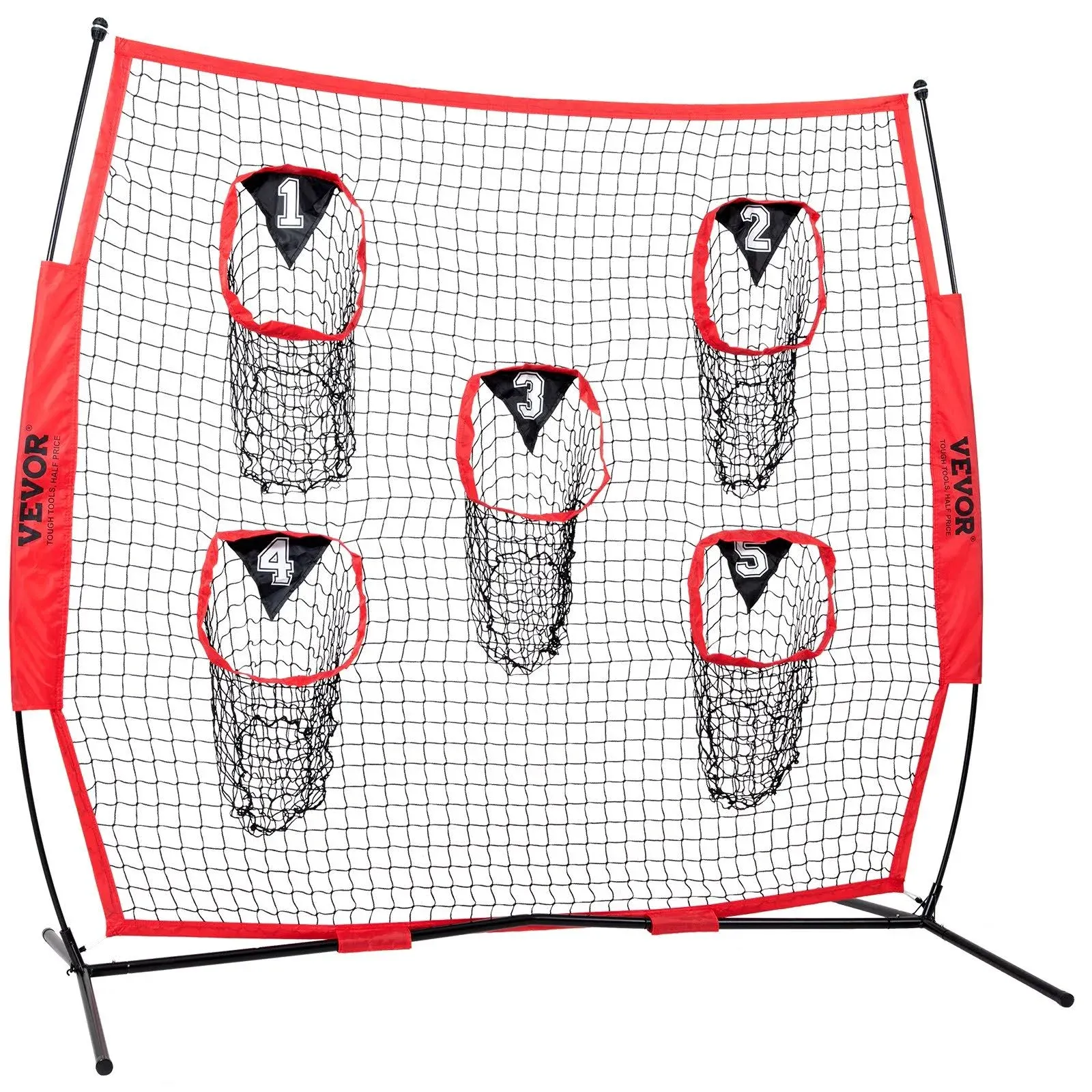 VEVOR 7 x 7 ft Football Trainer Throwing Net Training Throwing Target Practice ...