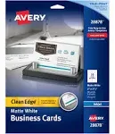 Avery Dennison 8871 200 Cards Cleanedge White 2x3.5 For Inkjets Business-cards