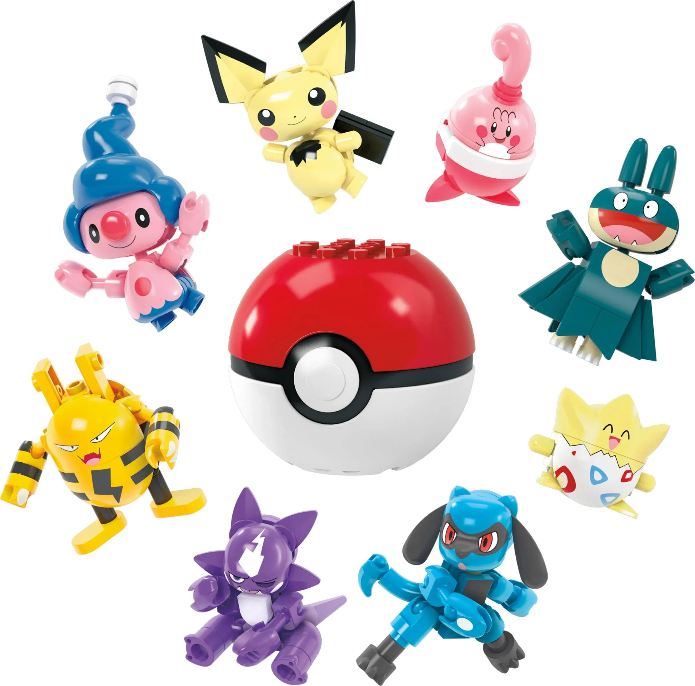  Pokémon Action Figure Building Toys, Trainer 8 Pack with 189 Pieces, Togepi 