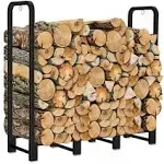 4Ft Outdoor Indoor Firewood Rack Holder for Fireplace Wood Storage, Adjustable S