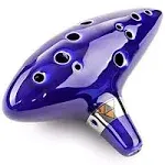 5 Colors 12 Holes Kiln-fired Ceramic Alto C Legend of Zelda Zelda Ocarina Flute of Time Ceramic (blue)