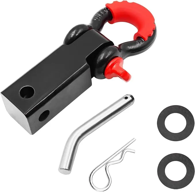 Shackle Hitch Receiver 2", 3/4" D Ring Shackle 42,000Ibs Break Strength with 5/8" Screw Pin Kit for Tow Strap Winch Off Road Vehicle RecoveryShackle Hitch Receiver 2", 3/4" D Ring Shackle 42,000Ibs Break Strength with 5/8" Screw Pin Kit for Tow Strap Win