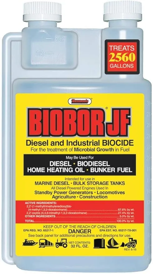 BIOBOR JF Diesel Fuel Additive: Highly Effective Fuel Biocide Supplement, Prevents Corrosion of Fuel Tanks, Increases Lubricity, Dual Phase Chemistry | 8 Ounce, (BB08EZ01US)