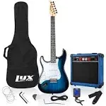 LyxPro Left Handed 39” Electric Guitar &amp; Electric Guitar Accessories - Red