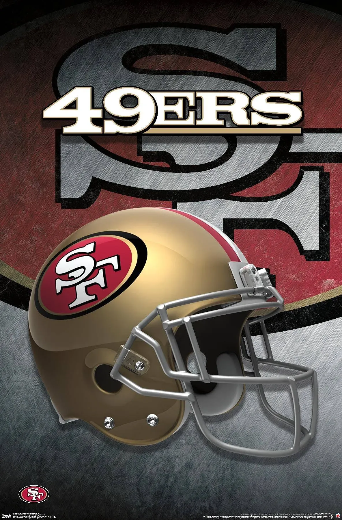 Trends International NFL San Francisco 49ers - Helmet 15 Wall Poster, 22.375" x 34", Premium Unframed Version