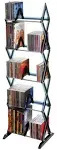 Atlantic Mitsu 5-Tier Portable Media Storage Rack – Holds 130 CD; or 90 DVD; or 105 Blu-ray/Console Game Discs – PN 64836265 in Clear