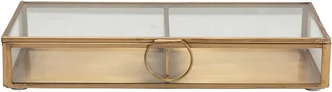 Creative Co-Op Brass & Glass Display Box