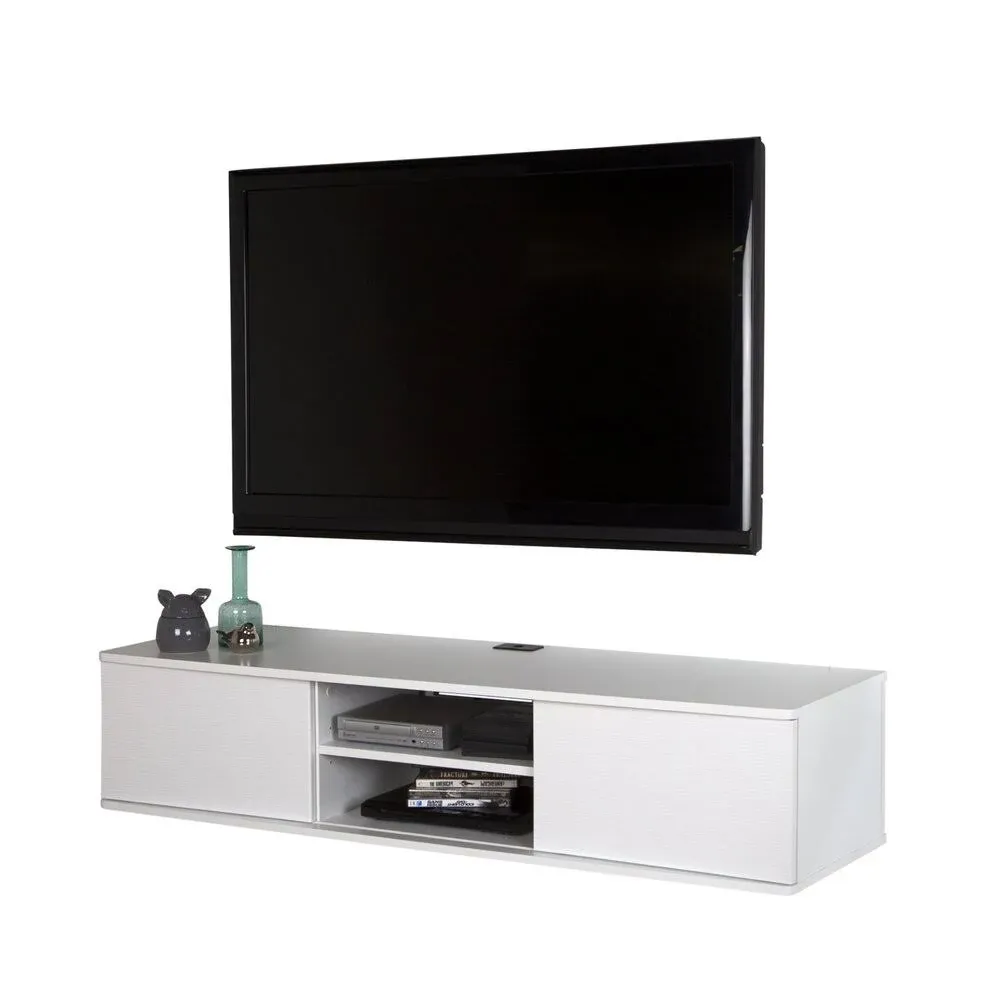 South Shore Agora 56 Wide Wall Mounted Media Console, Pure White - Contemporary - Entertainment Centers And Tv Stands - by South Shore Furniture | Houzz