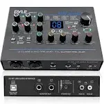 Pyle Professional USB Audio Interface with MIC, Guitar, AUX Stereo Inputs, Phone/Monitor Outputs,  Ideal for Computer Playing & Recording, Compact Rugged Metal Housing - PMUX6