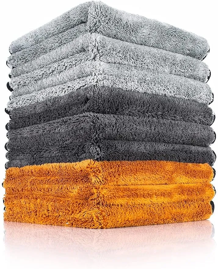 The Rag Company - The Wolf Pack - Premium Ultra-Soft Microfiber Detailing Towels; Buttersoft Suede Edge; Perfect for Buffing and Final Wipedowns; 480GSM, 16in x 16in, Mixed Earth Tone Colors (3-Pack)