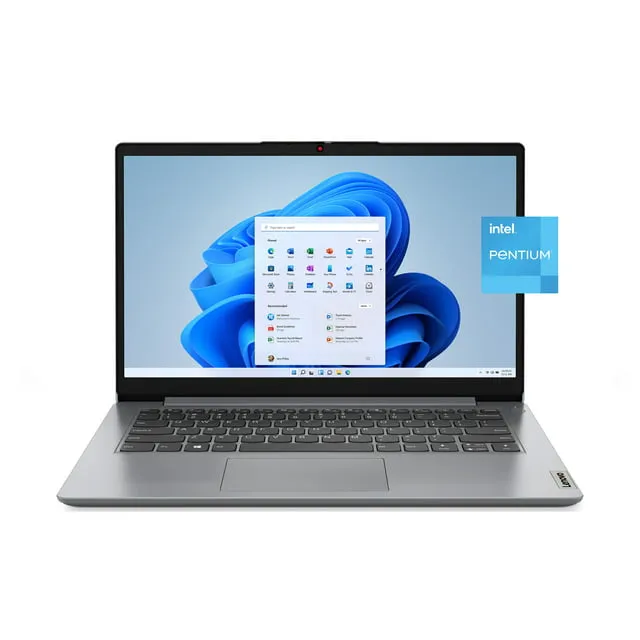 Lenovo 2022 Ideapad 1i 14.0" HD Laptop, Intel Pentium Silver N5030 Processor, 4GB RAM, 128GB SSD, Intel HD Graphics, HD Webcam, Gray, Win 11 S, 1 Year Office 365, 32GB SnowBell USB Card