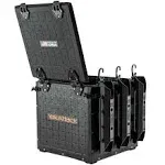 YakAttack BlackPak Pro Kayak Fishing Crate - Includes 3 Attachable Fishing Rod Holders, 13" x 13" - Battleship Grey | Kayak Fishing Accessories