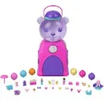 Polly Pocket Travel Toy, Gumball Bear Playset with 2 Micro Dolls & 26 Surprise Accessories, Animal Toy Compact