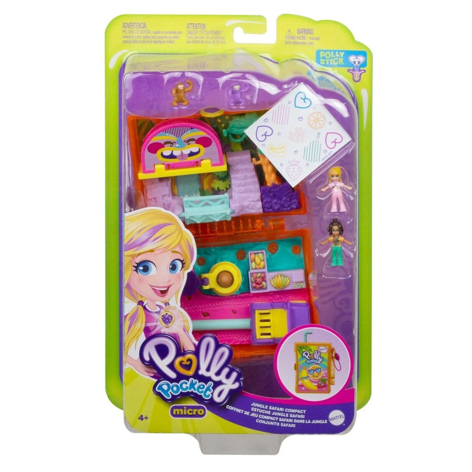 Polly Pocket Jungle Safari Compact Playset New Kids Childrens Toy