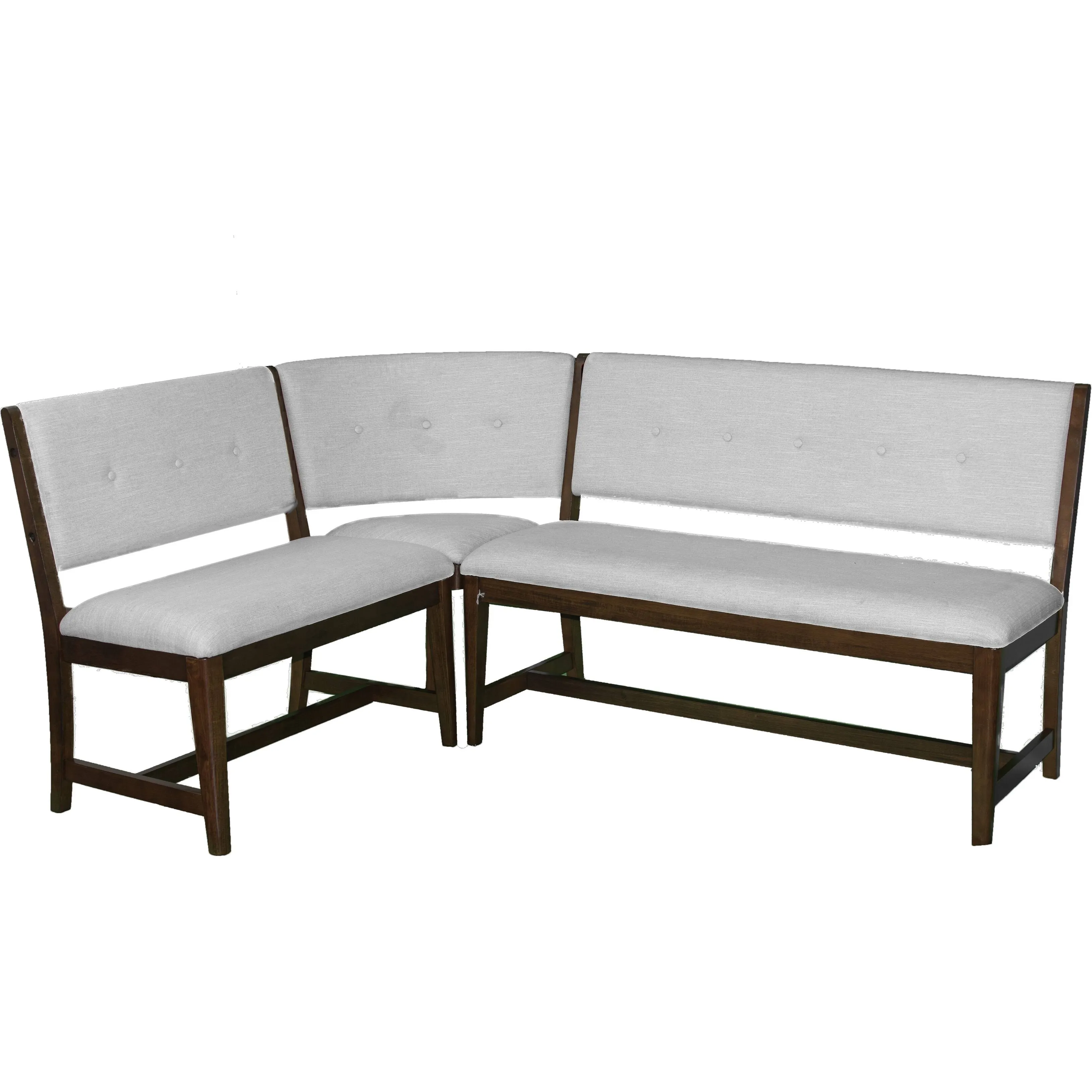 Bernards Dorval 3-Piece, White Corner Bench