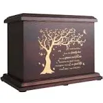 Cremation Memorial Urns for Human Ashes Adult Male Female, Wooden Urns Box and Casket for Ashes Men Women Child, Large Burial Funeral Urns for Ashes, Holds Up to 270 LBS