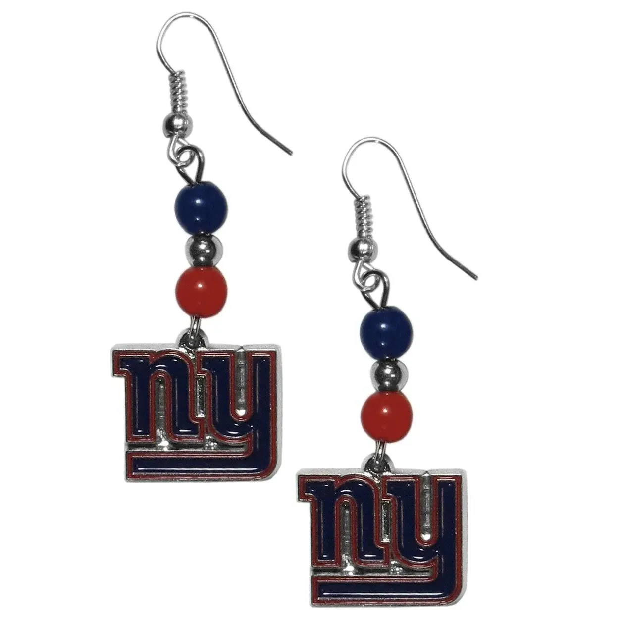 New York Giants Fan Bead Dangle Earrings (SSKG)