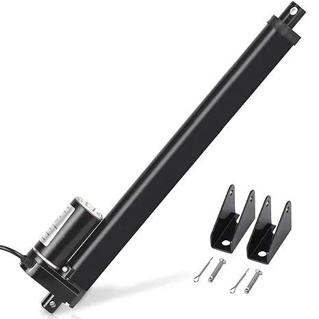 DC HOUSE 1000N High Speed 14mm/s Black Actuator Motor 4 Inch 4" Stroke Linear Actuator DC12V with Mounting Brackets (Not Include Wiress Remote Controller)