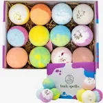 Bath Spells Luxury Bath Bomb Set, Organic Bath Bombs for Women Relaxing, Moisturizing Shea Butter & Pure Essential Oils Bubble Bath, Bathbombs for Men, Gifts for Her