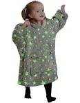 KFUBUO Wearable Blanket Hoodie for Kids Toddlers Sherpa Blanket Sweatshirt Wi...