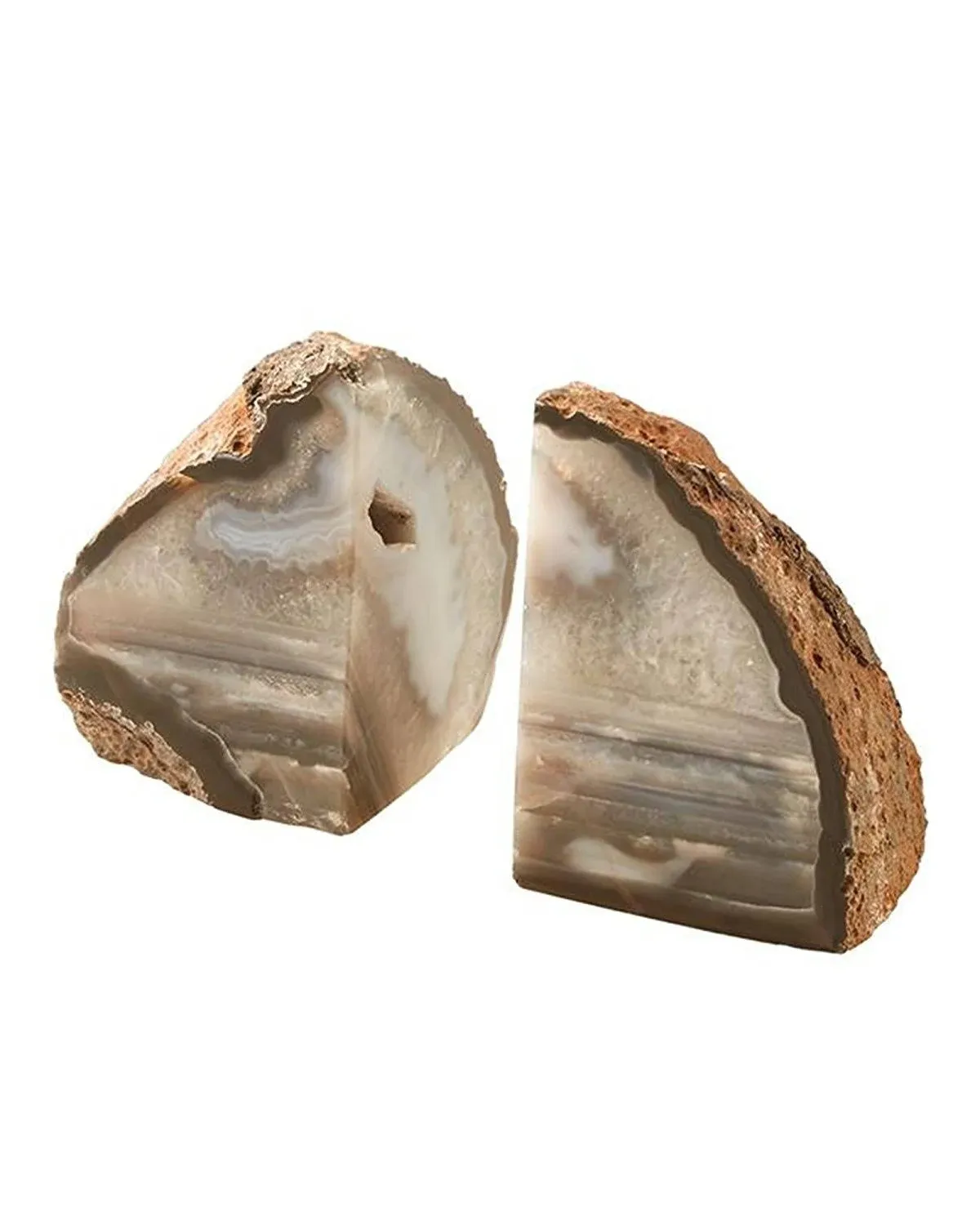 AMOYSTONE Natural Agate Bookends for Shelves, Stone Book Ends Crystal Book Stopper Holder for Kids Books Small 2-3 LBS