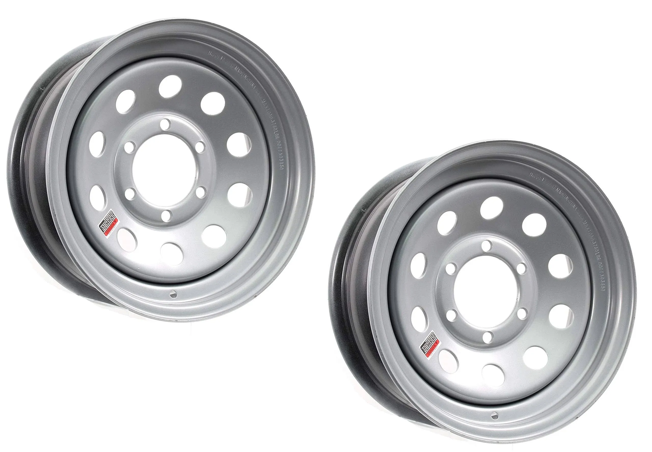 Ecustomrim 2-Pack Trailer Rim Wheel 15x6 6 Lug On 5.5 in. Center Silver Modular