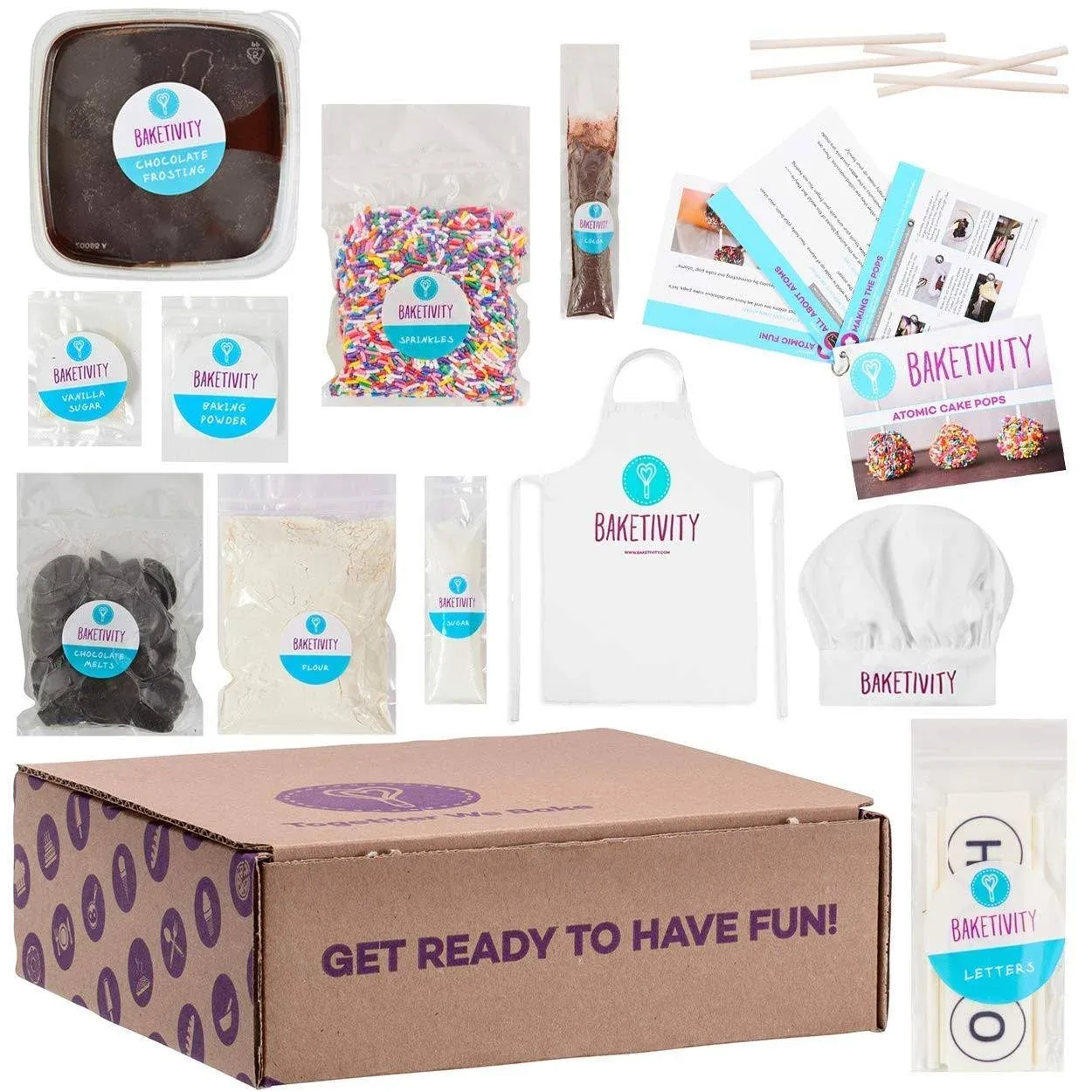 Baketivity Kids Baking DIY Activity Kit - Bake Delicious Cake Pops with Pre ...