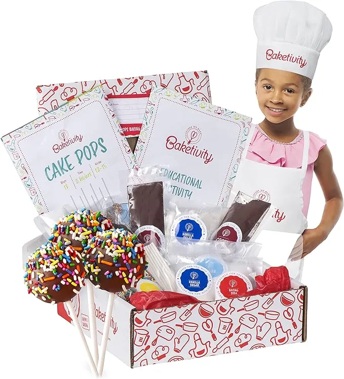 Baketivity Kids Baking DIY Activity Kit - Bake Delicious Cake Pops with Pre ...