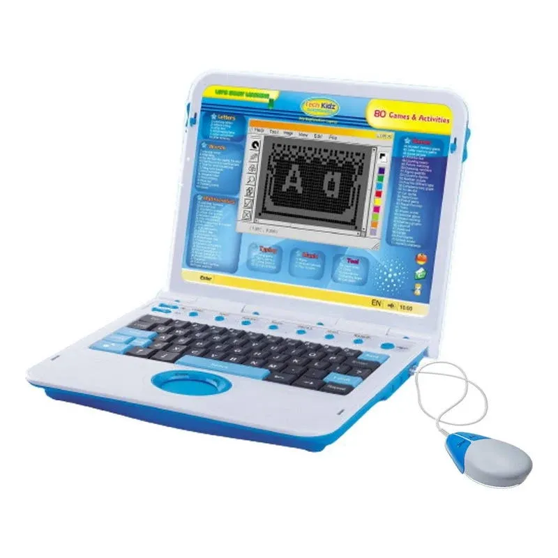 My Exploration Toy Laptop Educational Learning Computer, 80 Challenging Learning Games and Activities, LCD Screen, Keyboard and Mouse Included (Blue), Ages 5+