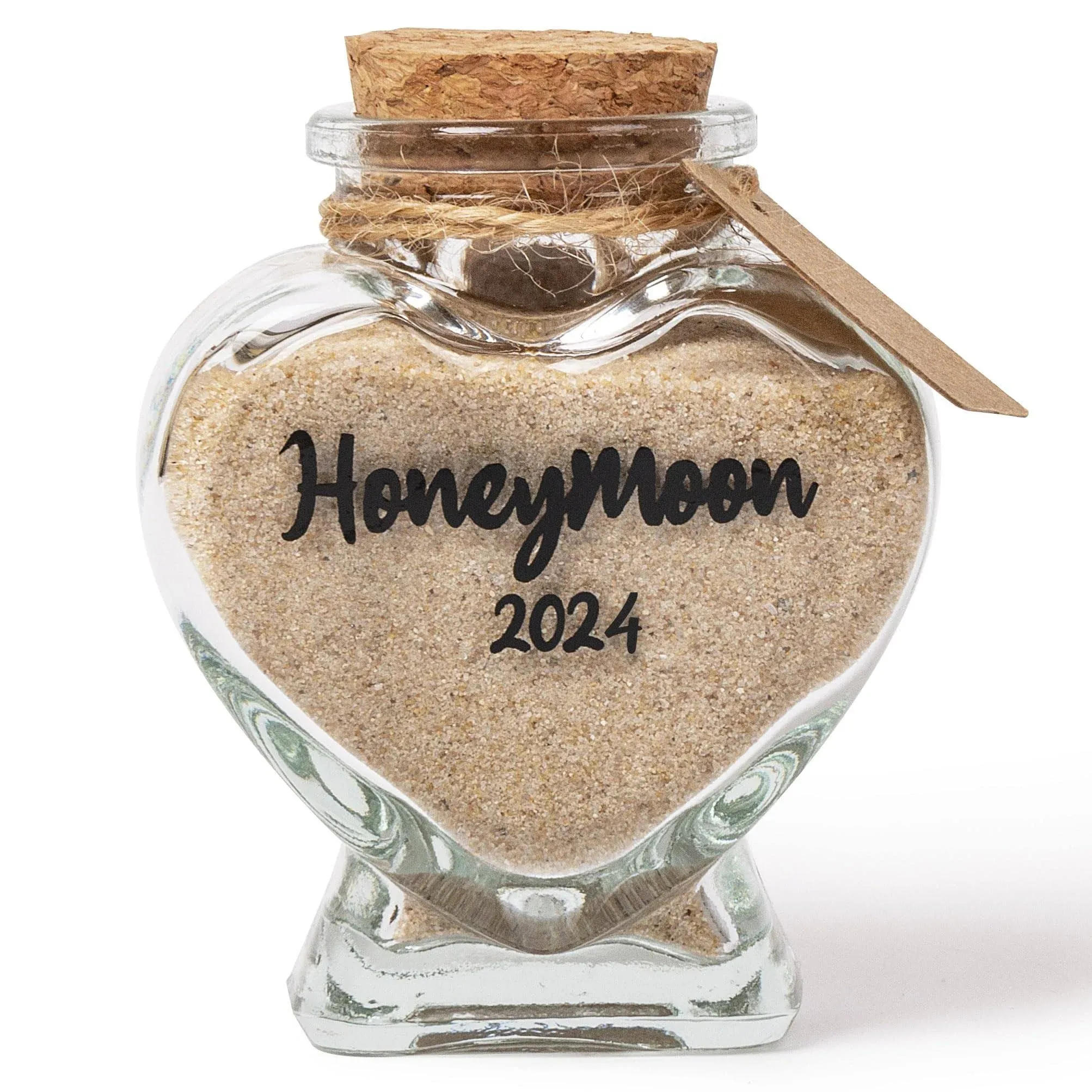 Honeymoon Sand Keepsake Jar，Bridal Shower Gift, Wedding Gift, Engagement Gift, Honeymoon Gift, Travel Gift for Couples, Newlywed, Fiance(Gift Box Includes) - 100ml Glass