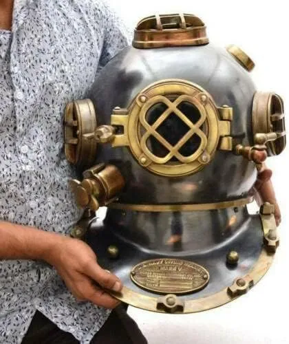 Vintage 18&#034; Diving Divers Helmet U.S Navy Mark V Deep Sea Antique Scuba