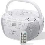 Retekess TR621 CD and Cassette Player Combo, Portable Boombox AM FM Radio, White