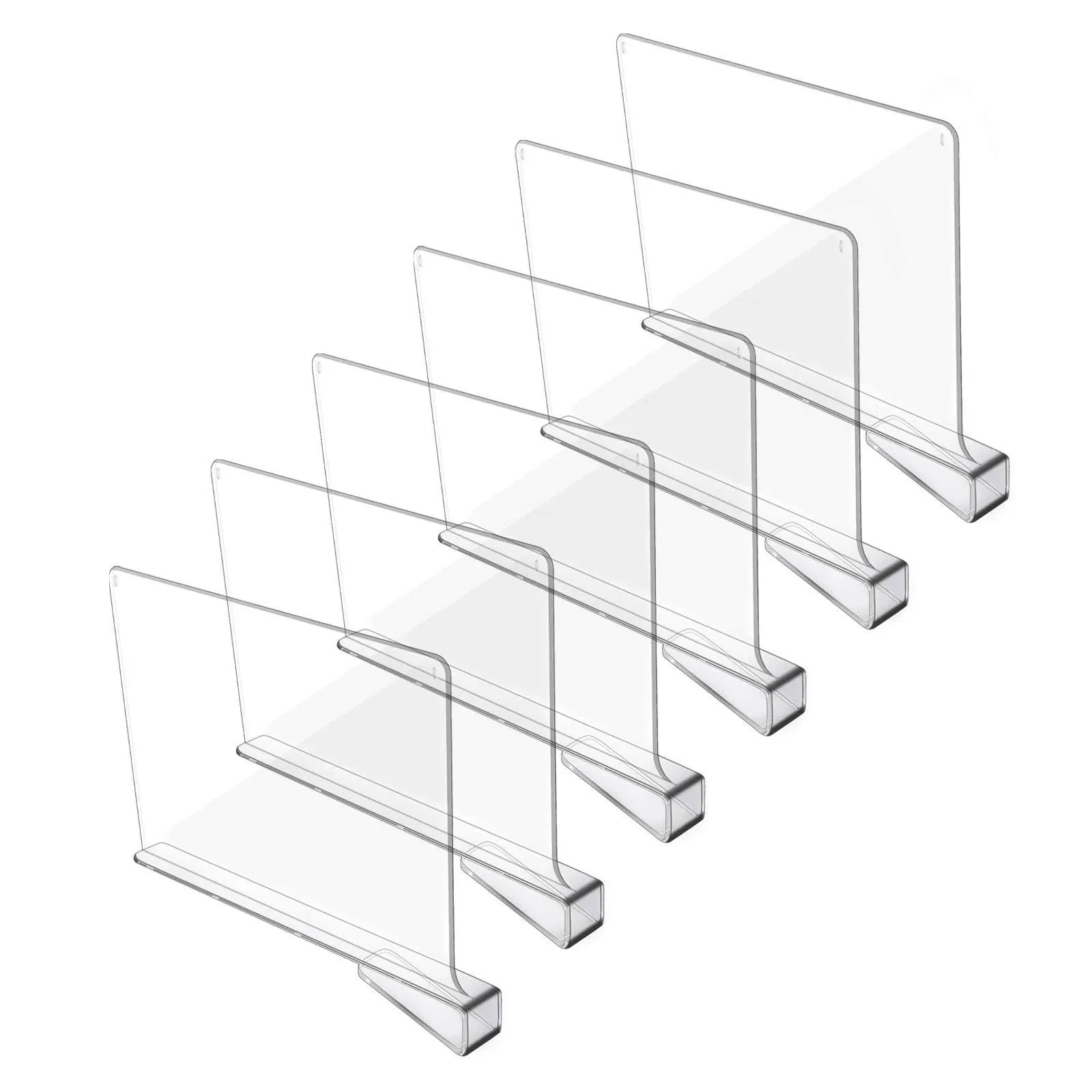 Clear Acrylic Shelf Dividers Closets Shelf And Closet Separator For Organization