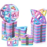 Magnetic Tiles Toys for 3 4 5 6 7 8+ Year Old Boys Girls Upgrade Macaron Castle Magnetic Blocks Building Set for Toddlers STEM Creativity/Educational Toys for Kids Age 3-6 Christmas Birthday Gifts