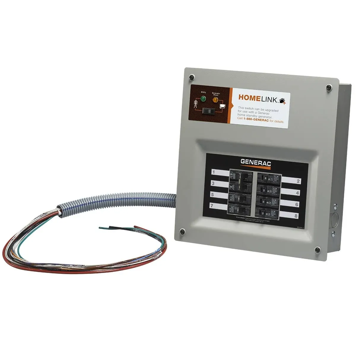 Generac 6854 Upgradable Manual Transfer Switch,Gray