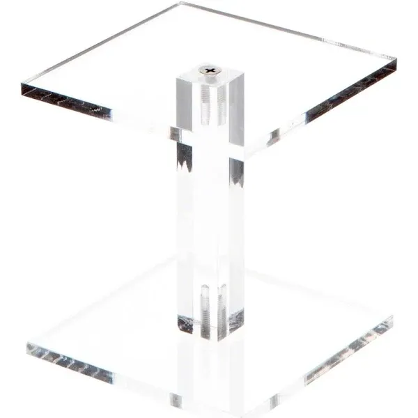 Plymor Clear Acrylic Square Barbell Pedestal Display Riser 4.5 Inches (Height) x ...