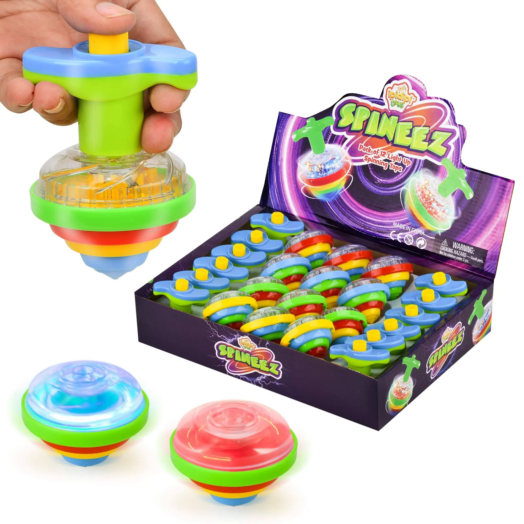 Light Up Spinning Tops For Kids Set Of 12 Ufo Spin Toys With Flashing Led Lights