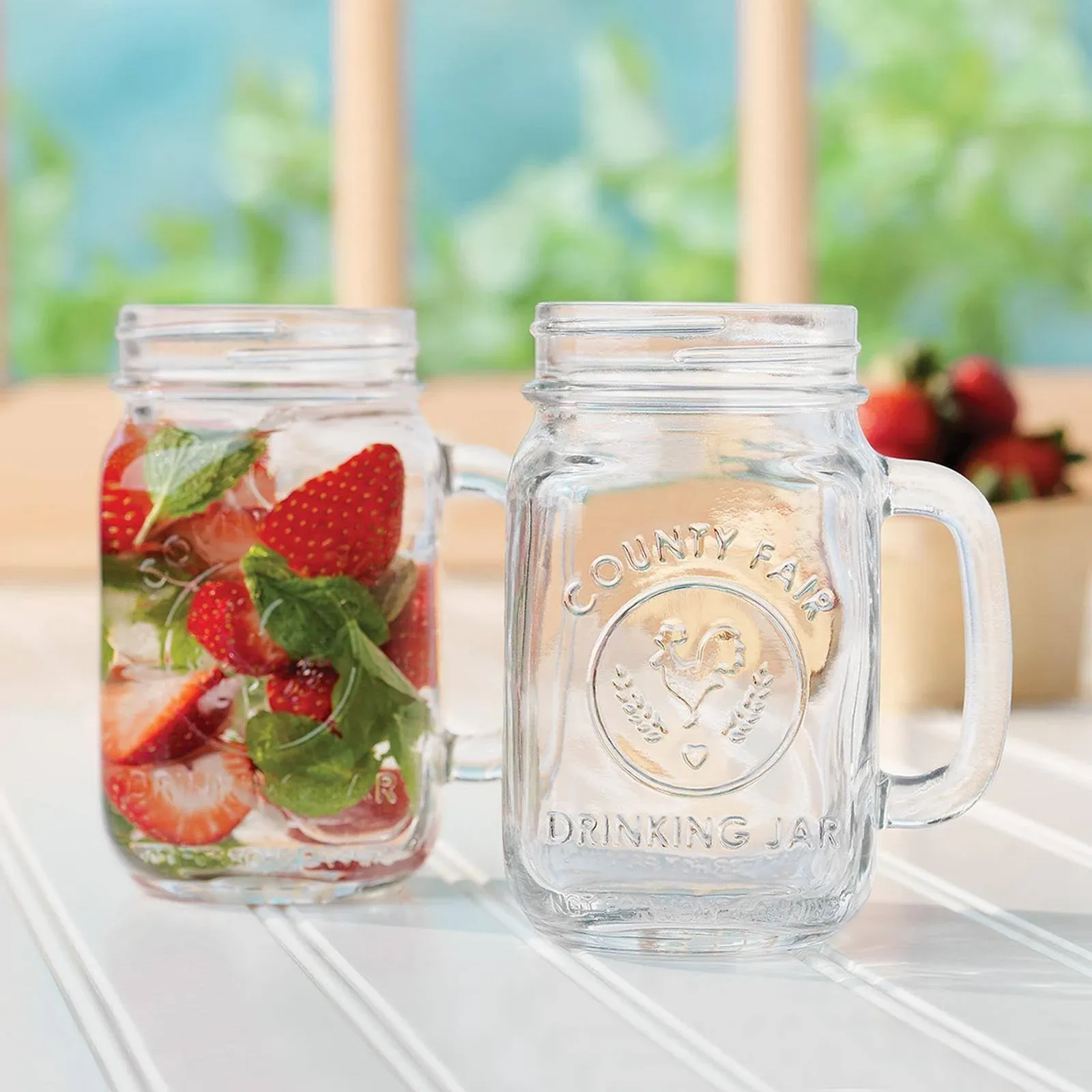 Glass Mugs and Tankards, Drink Jar, 16.5oz, 5 1/4" Tall, 12/Carton