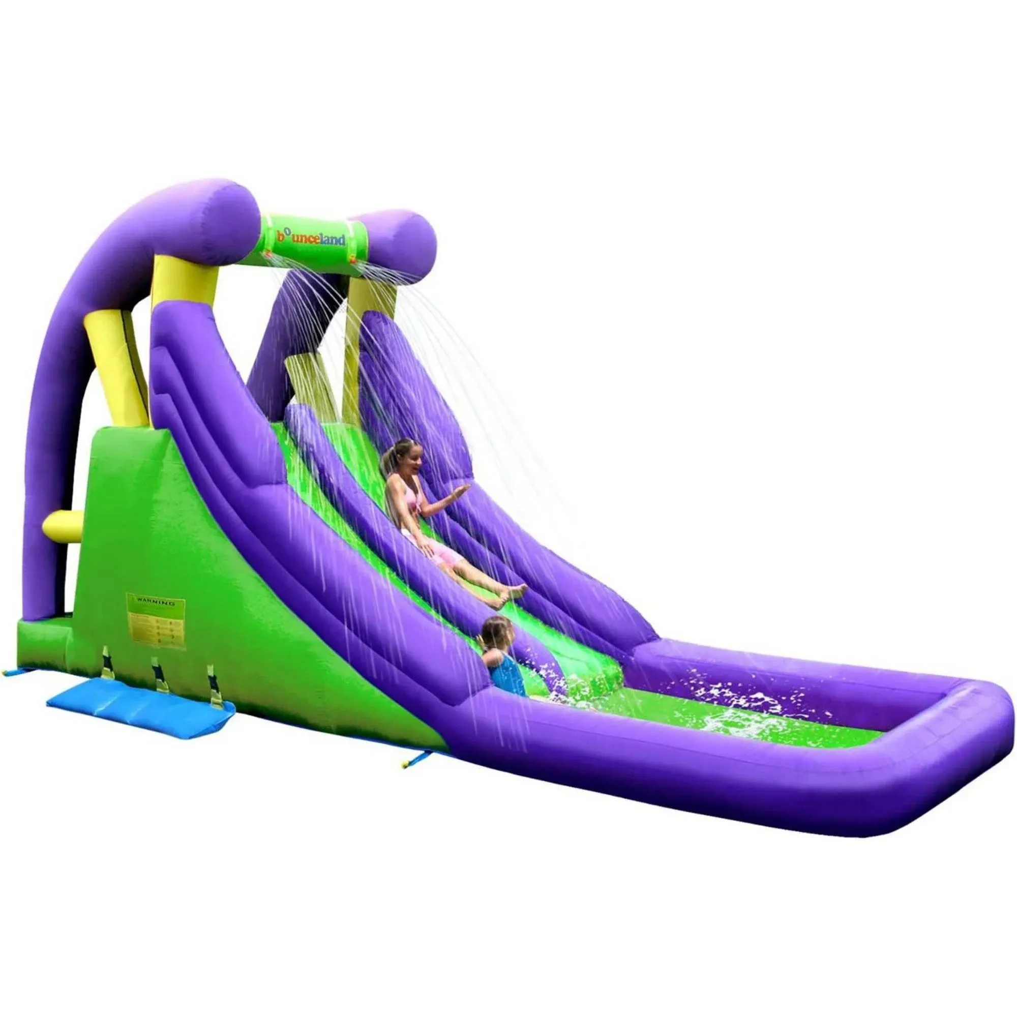 Bounceland Double Water Slide with Splash Pool